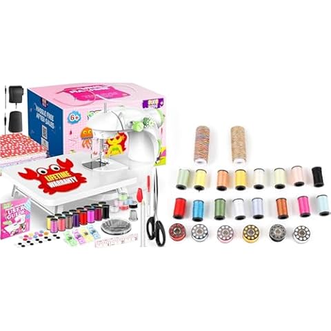 Royalsellpro Mini Sewing Machine with 123 Pcs Sewing Kit and Portable Sewing Supplies Accessories with Case Contains Colorful 24 Threads for Beginners Cover