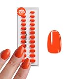 DOONAILS® Summer Collection – Soft Gel Press On Nails 30er Set Dolce Vita – Round Short Sattes Orange – Nägel zum Aufkleben, Full Cover Fake Nails, Salonqualitä