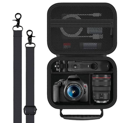 Funda para cámara Canon EOS con divisores y correa negra miniatura 1