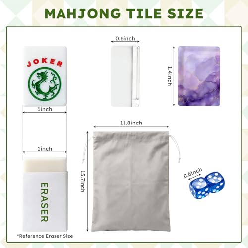 Set de Mahjong Americano con Fichas Acrílicas y Bolsa miniatura 2