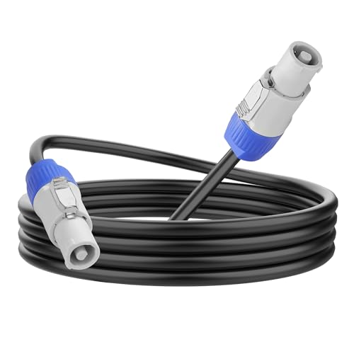 MEIRIYFA PowerCon Verlängerungskabel 1m – 3-polig, 16 AWG, Blauer Eingang/grauer Ausgang Für Profi-Audio & Licht