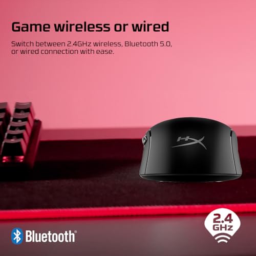 Image of HyperX Pulsefire Haste 2 Dual Wireless RGB Gaming Mouse, Up to 26K DPI, HyperX 26K Sensor, 61g Ultra Lightweight, 100 Hr Battery Life, 1K Hz Polling Rate, 24 Months Warranty - Black [6N0B0AA]