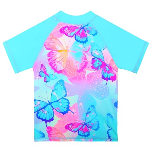 Image of TFJH E Girls Short Sleeve Swimsuit Two Piece Swimwear UPF 50+ UV 3-12 Years