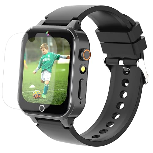 Goodatech Smart Watch for Kids 4-12 Years Boys Girls, 26 Puzzle Games,Camera,Video Music Player,Pedometer,Flashlight,Alarm Clock, Learning Education Toys Gifts (Black)