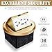 Hoolerry 1 Pack Round Pop up Floor Electrical Outlet Cover Kit with 4.8a USB Charger 20amp Waterproof Tamper Resistant Tr Receptacle Outlet Box for Countertop Home (Gold)