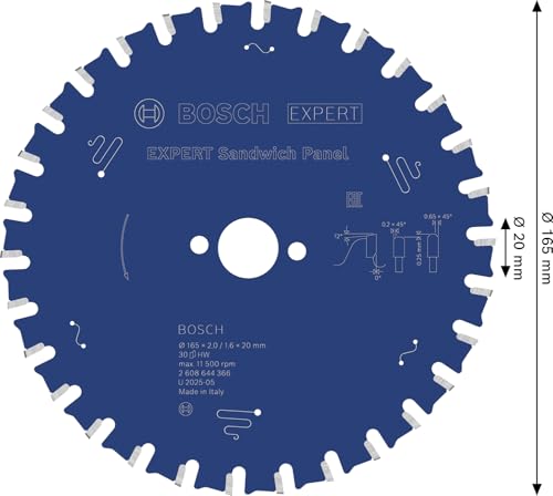 Disco de sierra circular Bosch Expert para cortadora de panel sandwich de 165 mm 4