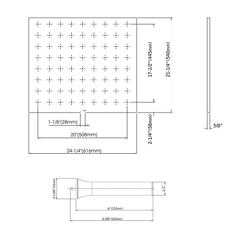 Dowell 24" X 21" Drawer Organizer Wood Peg Board - 9Pegs #TOP5