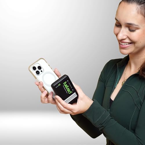 FuelRod MAX10 Pod Only Universal Cable Bundle | 10,000mAh Wireless Portable Charger | Swappable Power Bank | USB-C & Lightning Compatible | Travel Ready Charging - 4