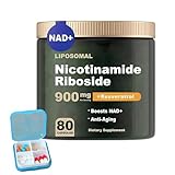 DINNIWIKL NAD Nicotinamide Riboside Resveratrol 900mg, Nmn or Liposomal NAD Supplement Alternative, for Anti-Aging, Energy, Focus - 80 Capsules (1 Bottle)