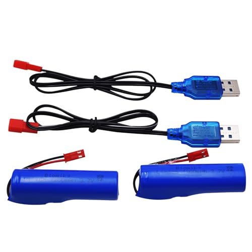 Blomiky 2 Pack 3.7V 1S JST Plug 1200mAh Li-ion Battery and USB Cable Suitable for Some RC Trucks QHX-557F Foam Blaster HJ821 RC Boat/ 557F Battery by Blomiky - Used condition - Image 5