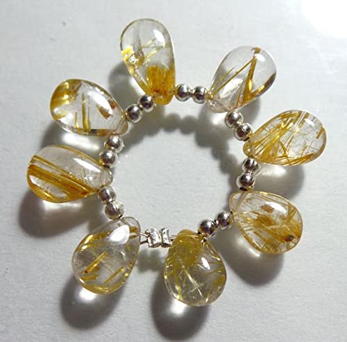 Quartz rutilé doré naturel en perles poire pour créer vos bijoux bohèmes chic