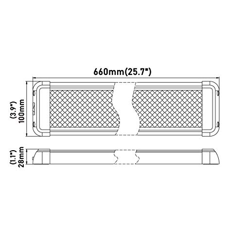Raycharm RV Camper Under-Cabinet LED Light Fixture, 26.0" x 3.9" Aluminum Housing, 6000K Cool-White Large Spaces Illuminating, High Light-Output Low Ampere Draw, On/Off Rocker Switch 12V/24V, 1-Pack by Raycharm - Image 6