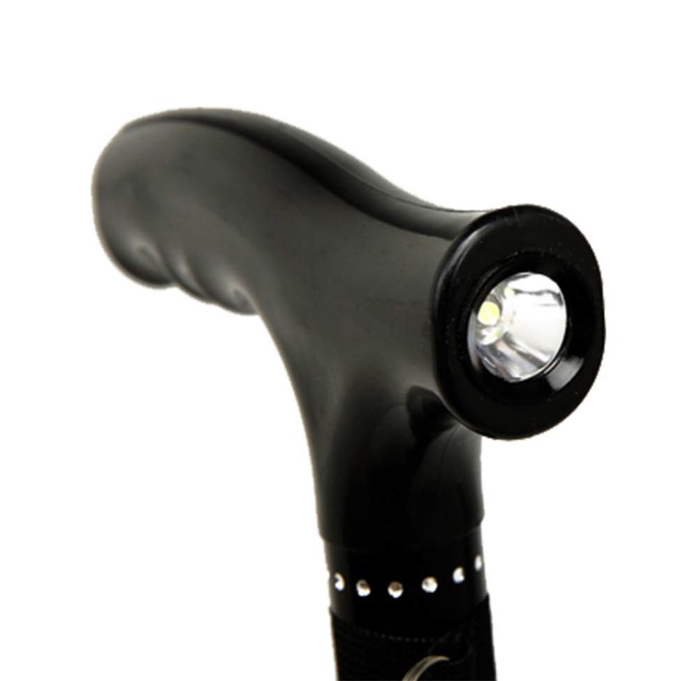 Bastón Inteligente con Luz Led, Muletas De Aluminio Muletas De Un Solo Pie para Ancianos Bastón Cuadrangular para Ancianos Telesanti-Slip Hand Battle, Muletas
