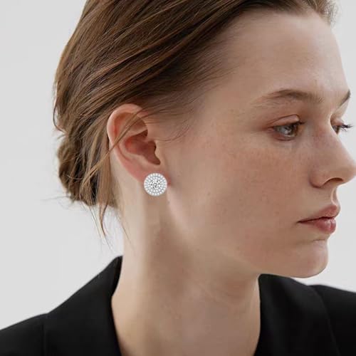 Gold/Silver Cubic Zirconia Clip on Earrings for Women Round Crystal Clip Earrings Non Pierced Earrings3