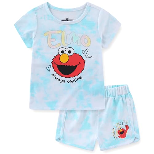 Sesame Street Elmo Girls Short Sleeve T-Shirt and Shorts Set for Toddler
