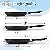 Alpine Cuisine 3-Piece Nonstick Frying Pan Set, Gray, 10-Inch, Nonstick Coating, Stay Cool Handle, Dishwasher Safe #2