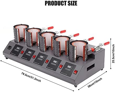 1500W Mug Heat Press Machine Sublimation Printing, 5 in 1 Tumbler Heat Press Machine Mug Thermal Printer for Latte Mugs, Durham Mugs, Money Boxes, Beer Steins, Cups Hot Image Pictu