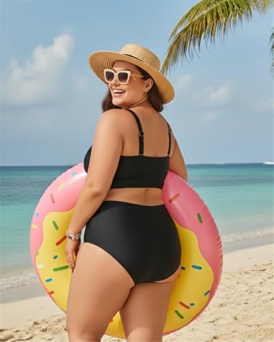 Plus Size Bikini Top Only - Women Swim Bra Lace Up Swimsuit Top V Neck Bathing Suit Tops for Large Bust Swimwear 20254