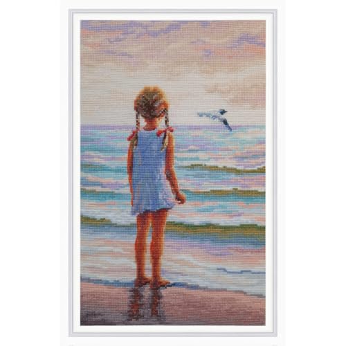 Kit de broderie au point de croix RTO M999 motif fille et mer pour loisirs créatifs
