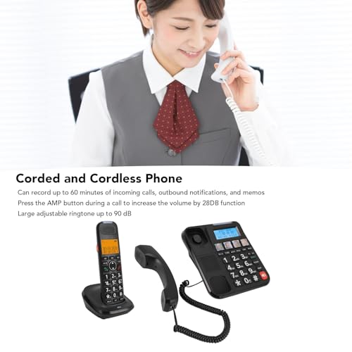 Teléfono con cable e inalámbrico Cryfokt Pantalla 2 pulg miniatura 2