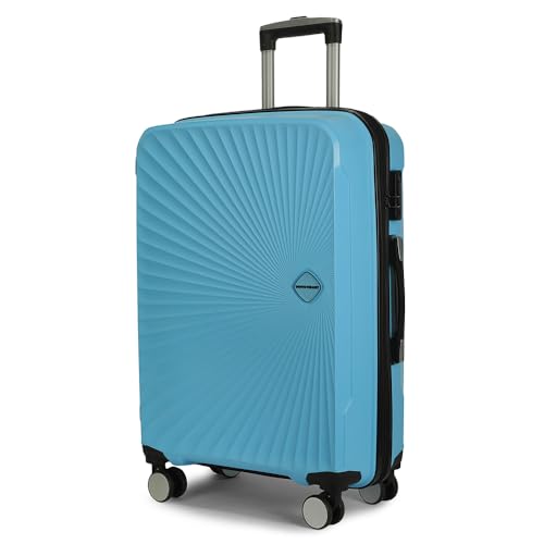 Image of Move-Meant TREKIFY Medium 66Cm Suitcase 8 Wheels Number Lock Polypropylene Mint. Green Trolley Bag for Men & Women | 360 Degree Wheeling System Luggage | Trolley Bags for Travel