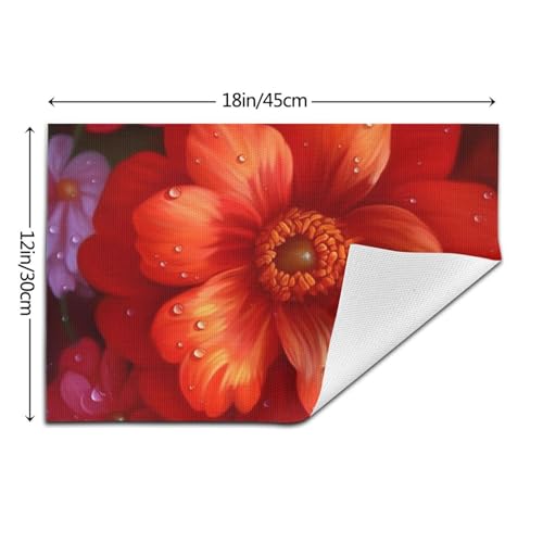 Set de table antidérapant PVC rouge 45x30cm lavable pour table de cuisine - 6