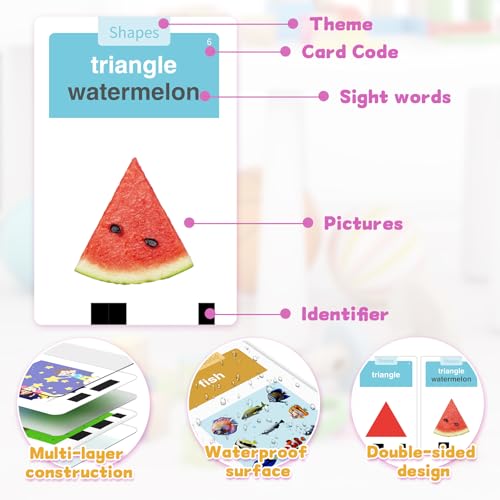 Image of HOMESTEC Toddler Talking Flash Cards with American Accent, Pink