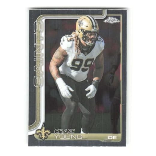 2025 Topps Chrome #220 Chase Young New Orleans Saints NFL Football Base Trading Card