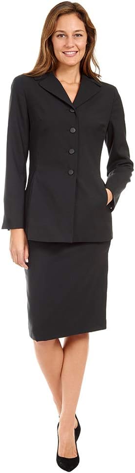 Donatella Fleet Street 3 PC Skirt/Pant Suit, Black, Size 12