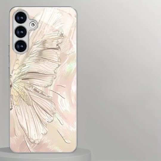 Image of Peeperly Back Cover Case for Samsung Galaxy S23 Ultra Scratch Resistant Anti-Slip TPU Shockproof Protective Durable Elegant Butterfly Half-Wing Textured Case for Girls & Women