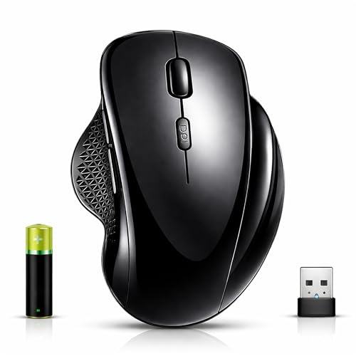 Image of Ant Globe 35 Wireless Mouse for Laptop & PC | 2.4GHz Cordless Optical Mouse with USB Receiver,1600 DPI Adjustable,6D Buttons & Ergonomic Design |Perfect for Office, Work from Home & Student Use -Black