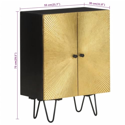Mueble auxiliar de salón en madera de mango y latón para entradas elegantes 3