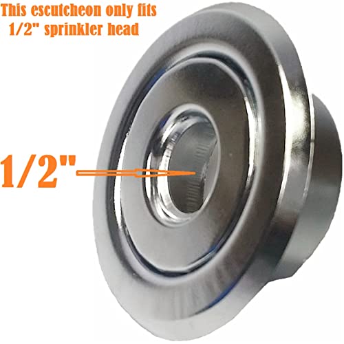 TunaMax (6 Pack) 1/2" IPS Fire Sprinkler Head Escutcheon Cover Plate Standard Cover Ring Chrome - Thumbnail 3