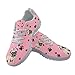 Jndtueit Damen Slip on Schuhe Rosa Mops Hund Walking Sneakers Fashion Athletic Sport Schuhe Welpen Hundepfote Muster Air Mesh Jogging Sneaker