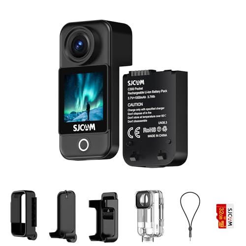 SJCAM C300 4K30FPS 20MP Mini Action Camera Pocket Wearable Cam with EIS2.0,98ft Underwater...