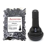 ACCRETION 100Pcs TR415 Rubber Snap-in Tire Valve Stem for Tubeless 0.625 Inch 16 mm Rim Holes on Sta