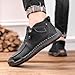 Thatrich The First Young Boots Mens Leather High Top Loafers Dress Business Casual Shoes with Side Zipper Wide Width Flat Sneakers Retro Work Chelsea Shoes Comfortable Footwear 2026 Fashion Black