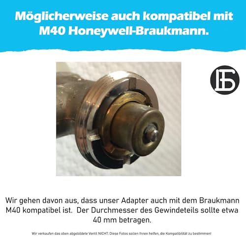 BLUMKRAFT 2 Stück Metall Adapter für BRAUKMANN OVENTROP und PRUSS Heizkörper M40 x 1,5 (Prototyp) auf M30 x 1,5 für Thermostat/Thermostatkopf M30 x 1,5 männlich. Neues Modell Juni 2025