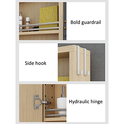 Fifor Jewelry Armoire Wall Mounted/Door Hanging Mirror,Large Capacity Jewelry Organizer Storage Box For Women Girls,Solid Wood Mirror Cabinet, Mirror With Shelf (Color : White, Size : 120Cm) #TOP7