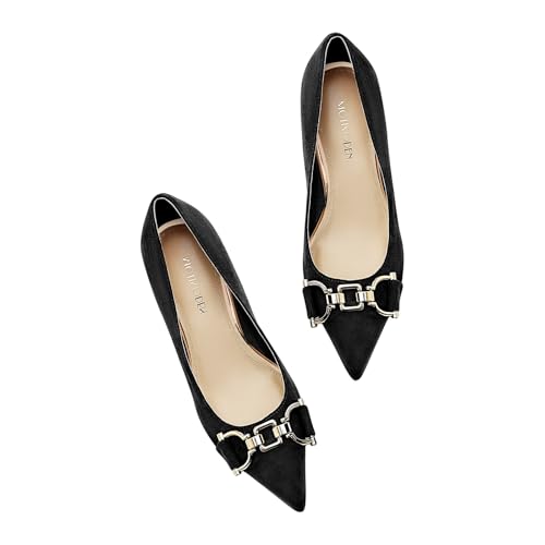 Image of Women's Closed Toe High Heels Dress Pointed Toe Wedding Pump Shoes Prom Bridal Work Office Pumps for Women