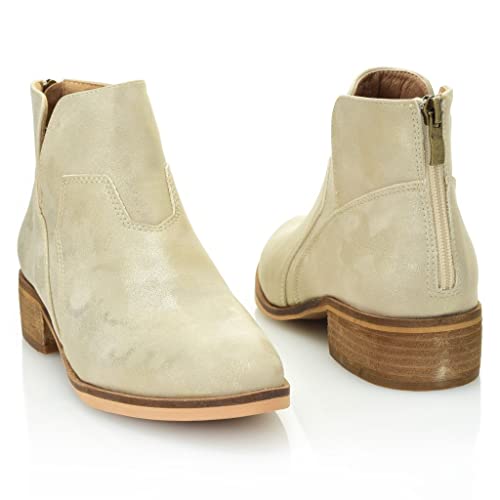 Corkys Boutique Womens Curry Slip-On Faux Leather Metallic Look Ankle Boots (Gold Metalic, Numeric_9) #TOP1