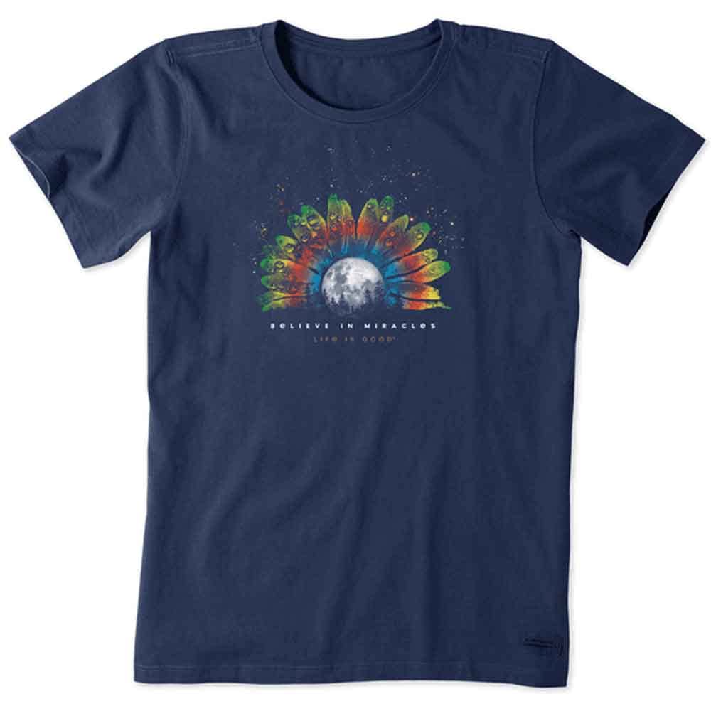 Women's Crusher Crew Neck T-Shirt (Miracle Moon - Darkest Blue, XX-Large)