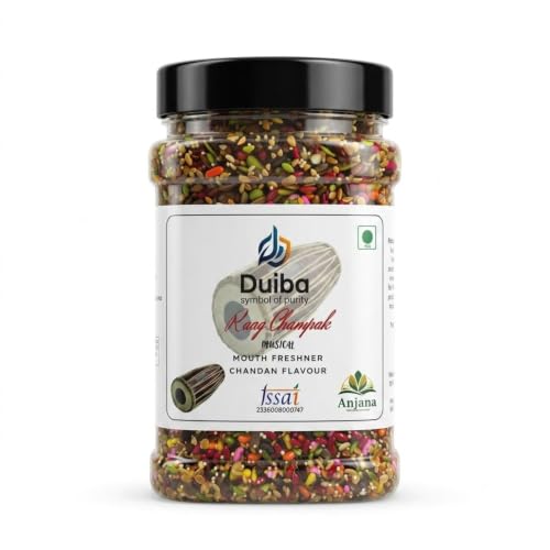 Image of Duiba Raag Champak Musical Mouth Freshener (Chandan Flavour) | Premium Sweet Saunf Mix | Digestive & Refreshing After Meal Mukhwas | Vegetarian | Plastic Jar