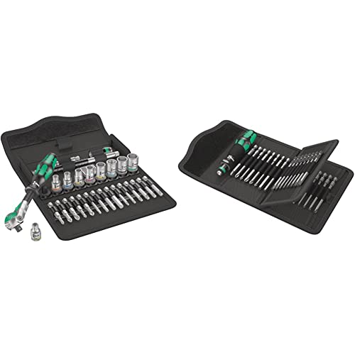 Wera 05004016001 8100 Sa 6 Zyklop Metric Speed Ratchet Set, 28 Piece, 1/4" Drive & - 5059297001 Kraftform Kompakt 62 Bitholding Screwdriver And Pouch Set, 33-Pieces #TOP22