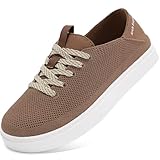 STQ Womens Brown Sneakers - Warm-Toned Casual Knit Slip-On Shoes & Comfortable Mules Sneaker for Fall, Casual Fridays & Cozy Everyday Style Brown Size 9.5