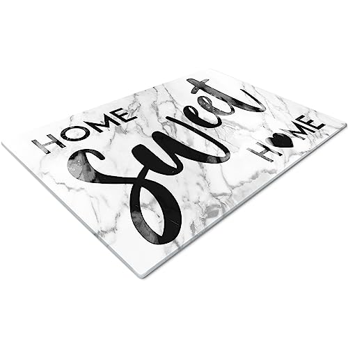Chopping Board | Glass Chopping Boards for Kitchens | Glass Worktop Savers for Kitchen | Cutting Boards for Kitchen | Chopping Board Non Slip | Small Chopping Board | Home Sweet Home Marble Effect
