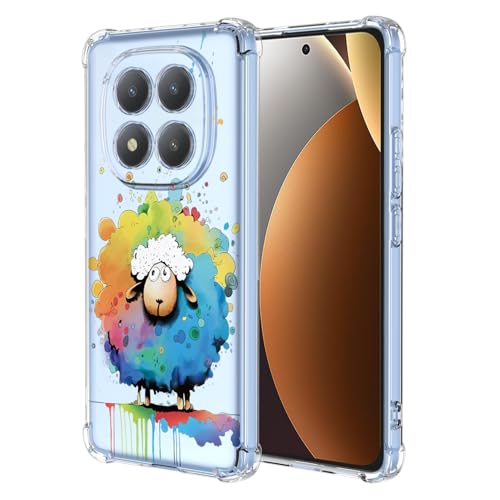 XINYEXIN Funda para Xiaomi Redmi Note 15 Pro 4G Transparente Ultrafina   Serie de Graffiti Arte Genial y Colorido, Patrón Lindo Antigolpes TPU Carcasa   Sheep