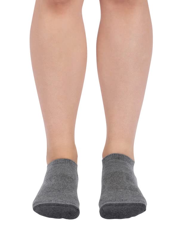 Jockey Women's Low show Socks (Pack of 2) 7506_Charcoal Melange & Mid