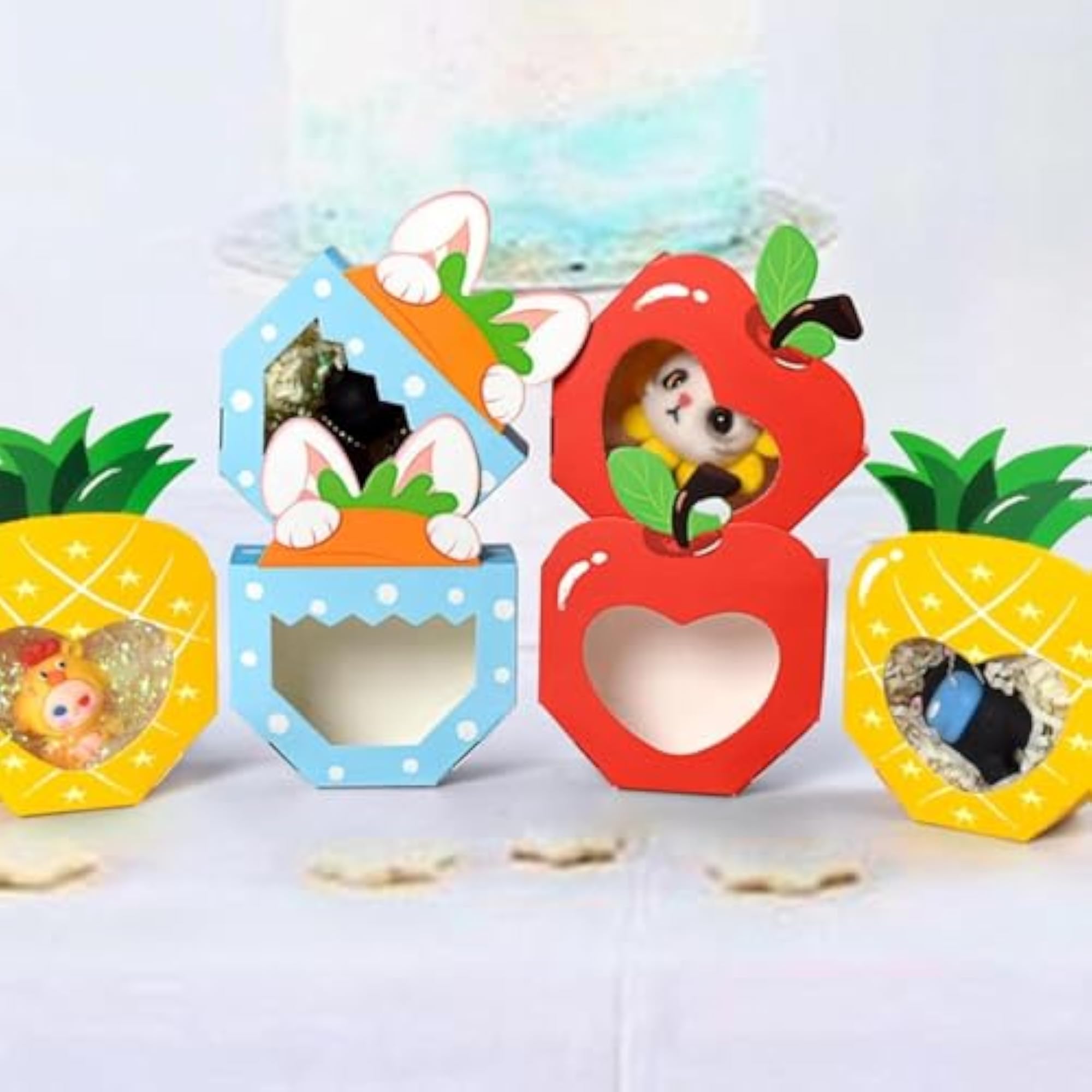 10Pcs Foldable Candy Boxes, Paper Gift Packaging Box, Red
