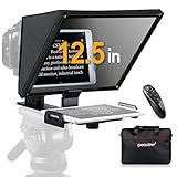 【プロンプター カメラ】Desview T12 テレプロンプター 12.5インチ HDディスプレイ 耐衝撃ABS素材 + アルミニウム合金製 メタルポータブル テレプロンプター リモコン付き iPad/iphone/Android/デジタル一眼レフ/カメラ適用 ビームスプリッター 70/30ガラス採用 キャリーケース付き